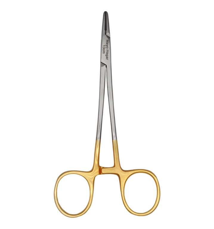 Mayo Hegar Needle Holder 16cm (TC) Gold