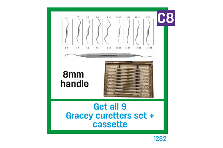 Gracey Curettes Set of 7 10mm Handle