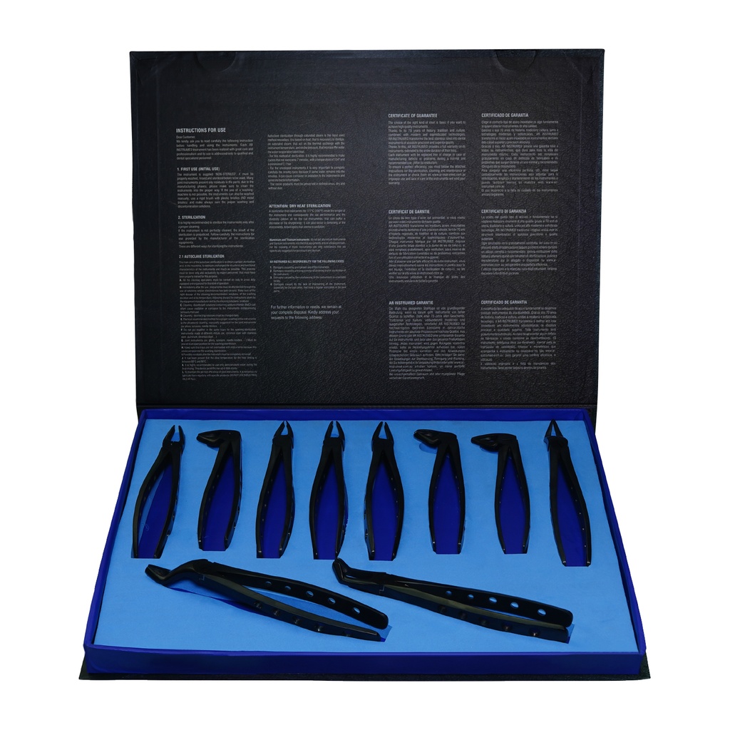 Extracting Forceps Set for (Adults) Set of 10 Pcs Special Black Plasma Coating