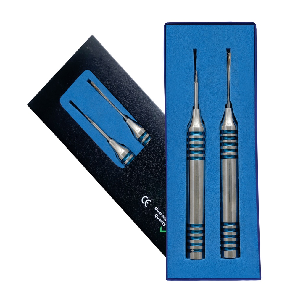 Flexible Periotome Kit for Dental Extraction Set of 2 Blue