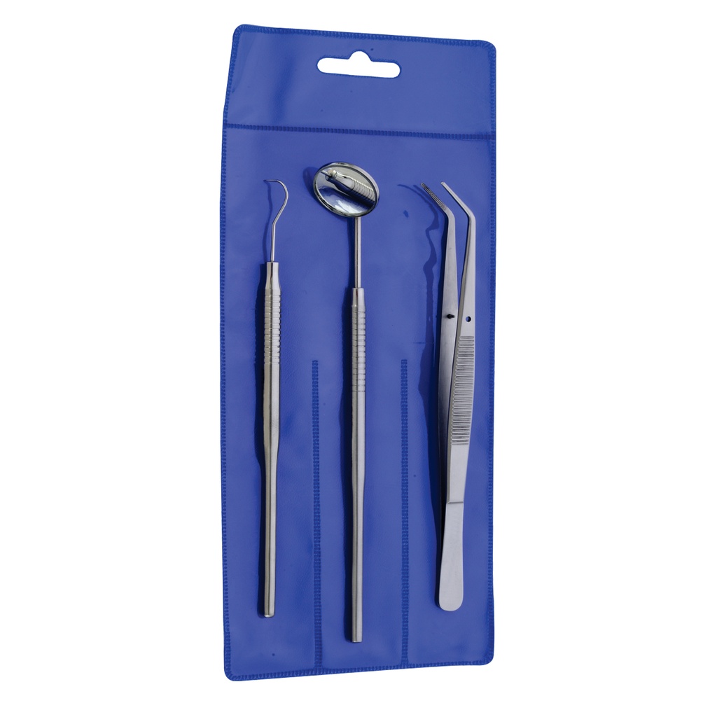 Examination Set of 4 Explorer, Mirror, Mirror Handle, Tweezer