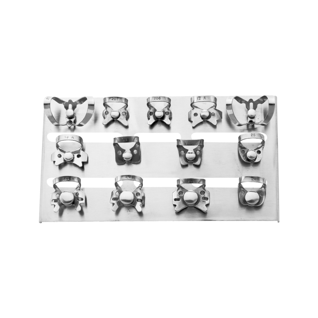 Rubber Dam Clamps Set of 13 Pcs 1Tray