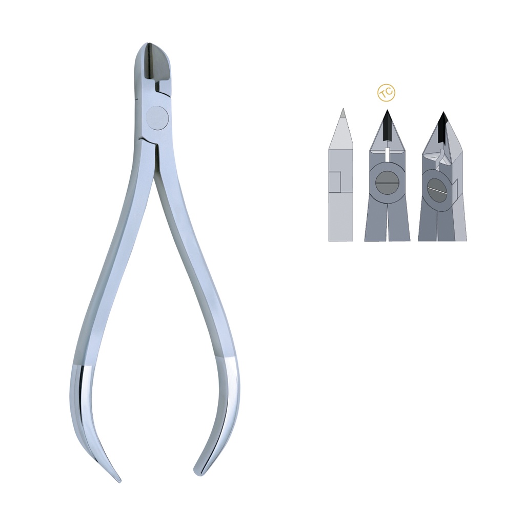 Pin and Ligature Cutter Fine Point With Spring,15° max 0.30mm .012″ Wire  (TC)