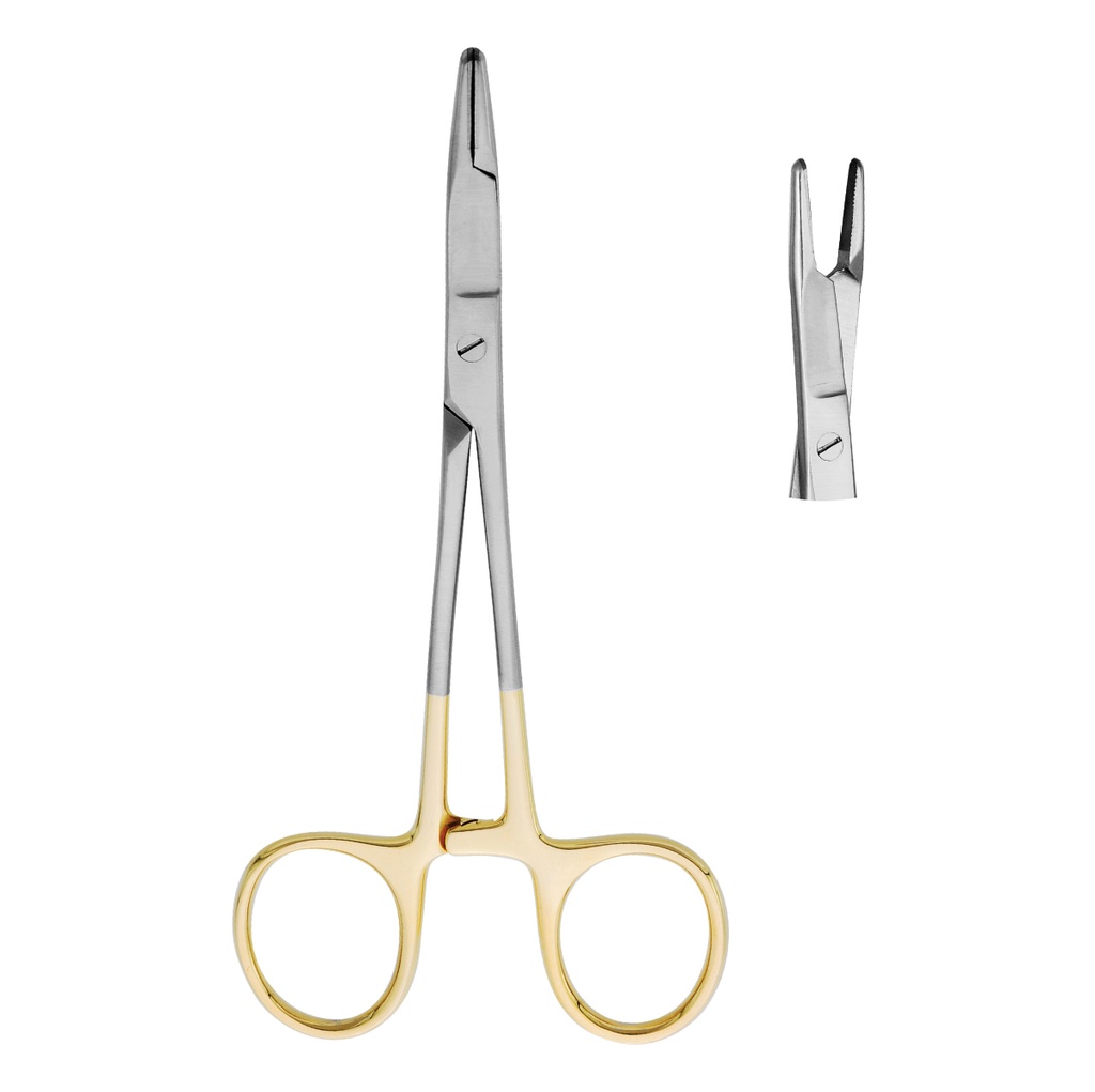 Olsen-Hegar Needle Holder/Scissor in wire 2-0, 3-0, 4-0 16cm (TC) Gold