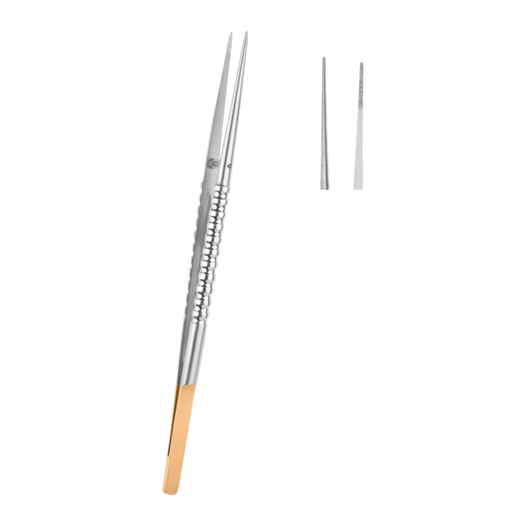 Tweezer Tungsten Carbide Straight 15cm Gold