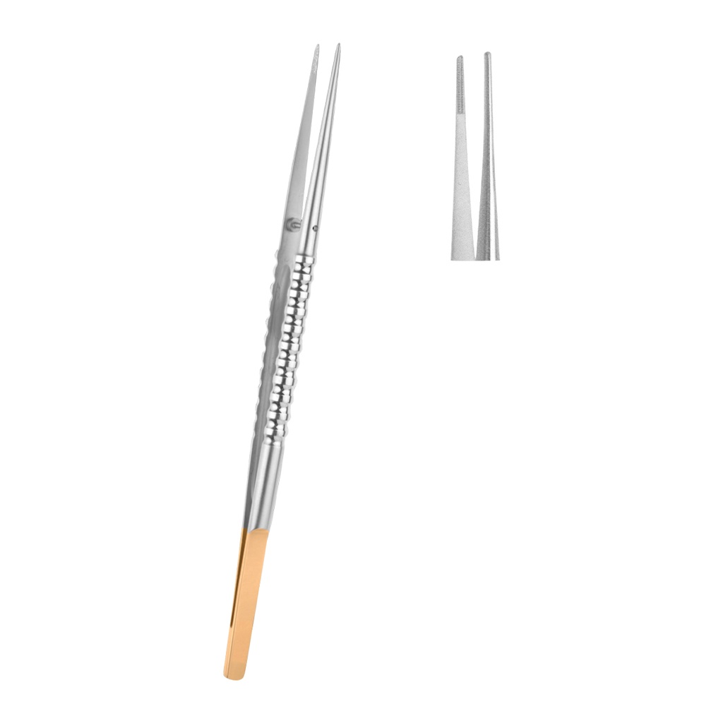 Tweezer Serrated Tip Straight 18cm