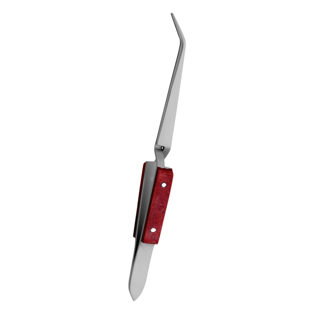 Tweezer Wooden Handle Curved 16cm