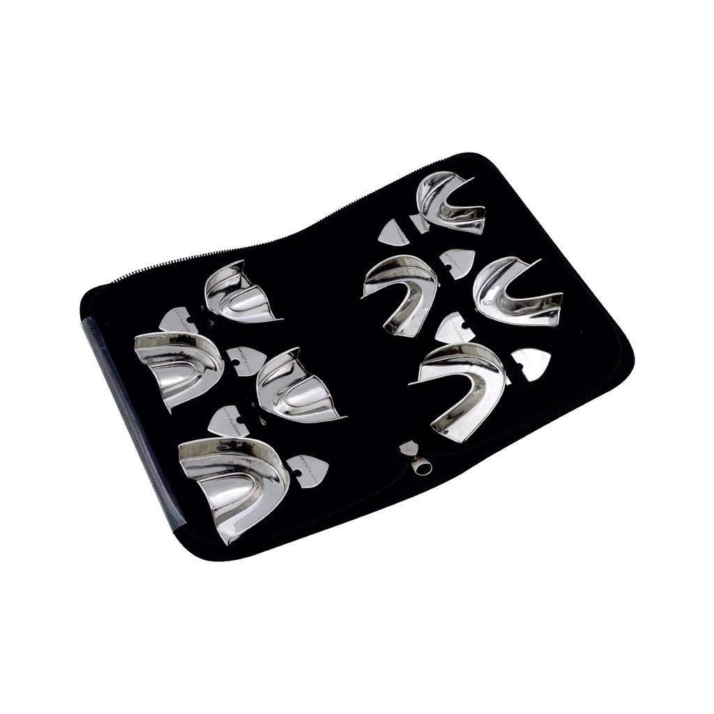 Set of 8 (Impression Trays) Rimlock Solid S-M-L-XL Upper/Lower