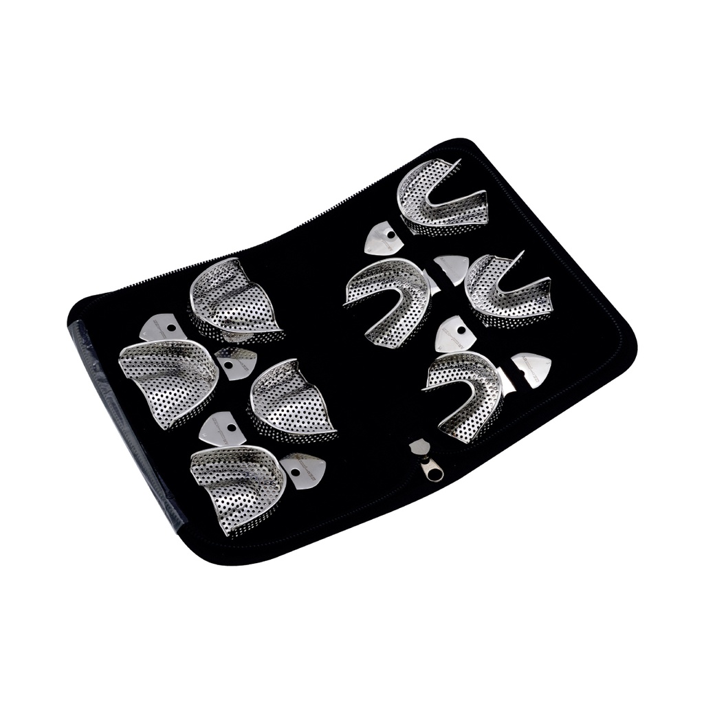 Set of 8 (Impression Trays) Rimlock Perforated S-M-L-XL Upper/Lower
