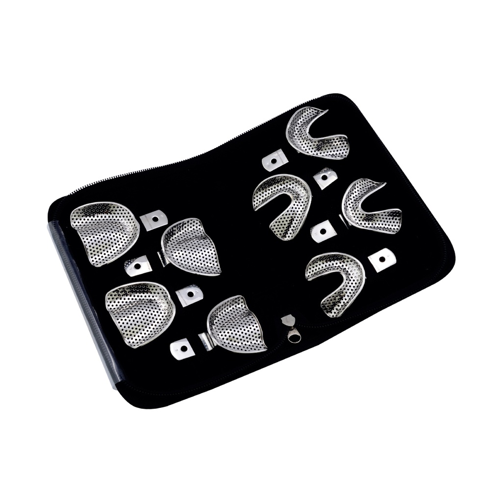 Set of 8 (Impression Trays) Rimlock Perforated S-M-L-XL Upper/Lower