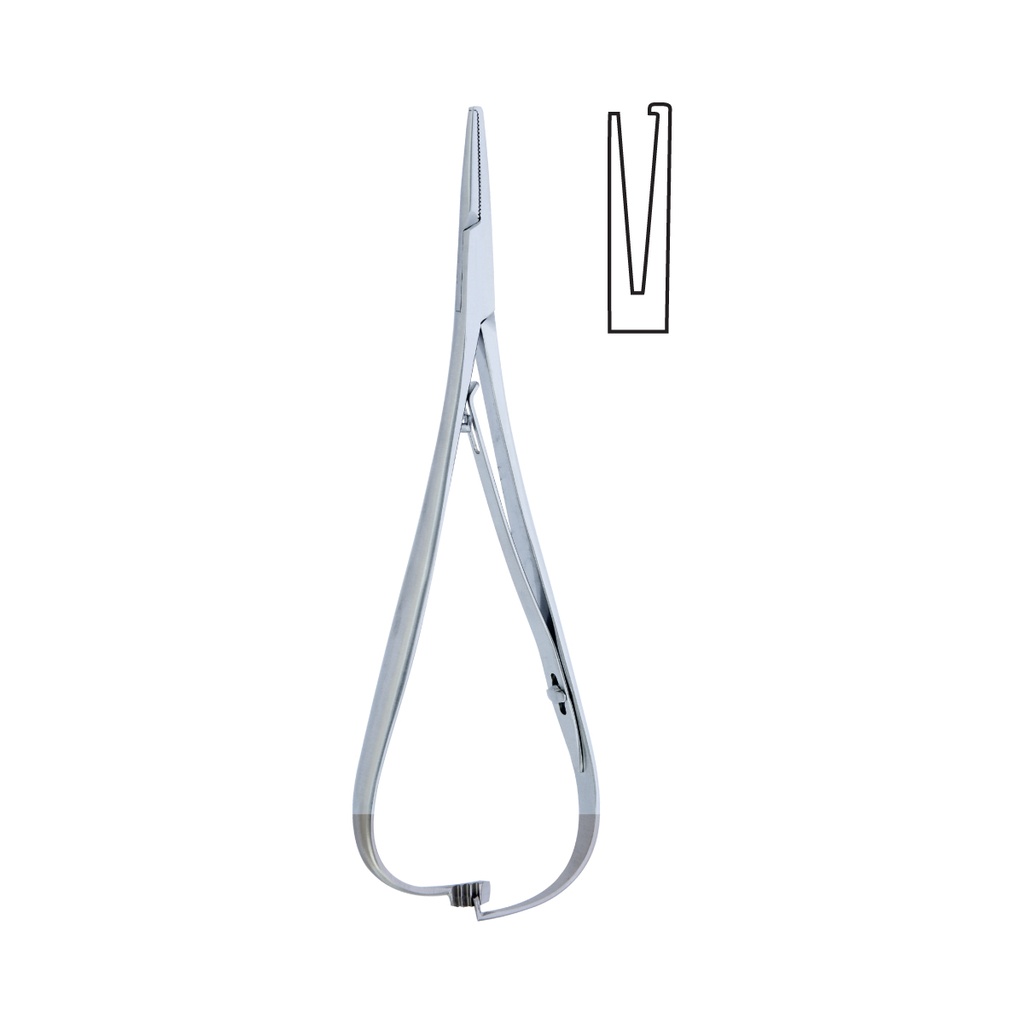 Elastomeric Ligature Placing Forceps with Groove 14cm