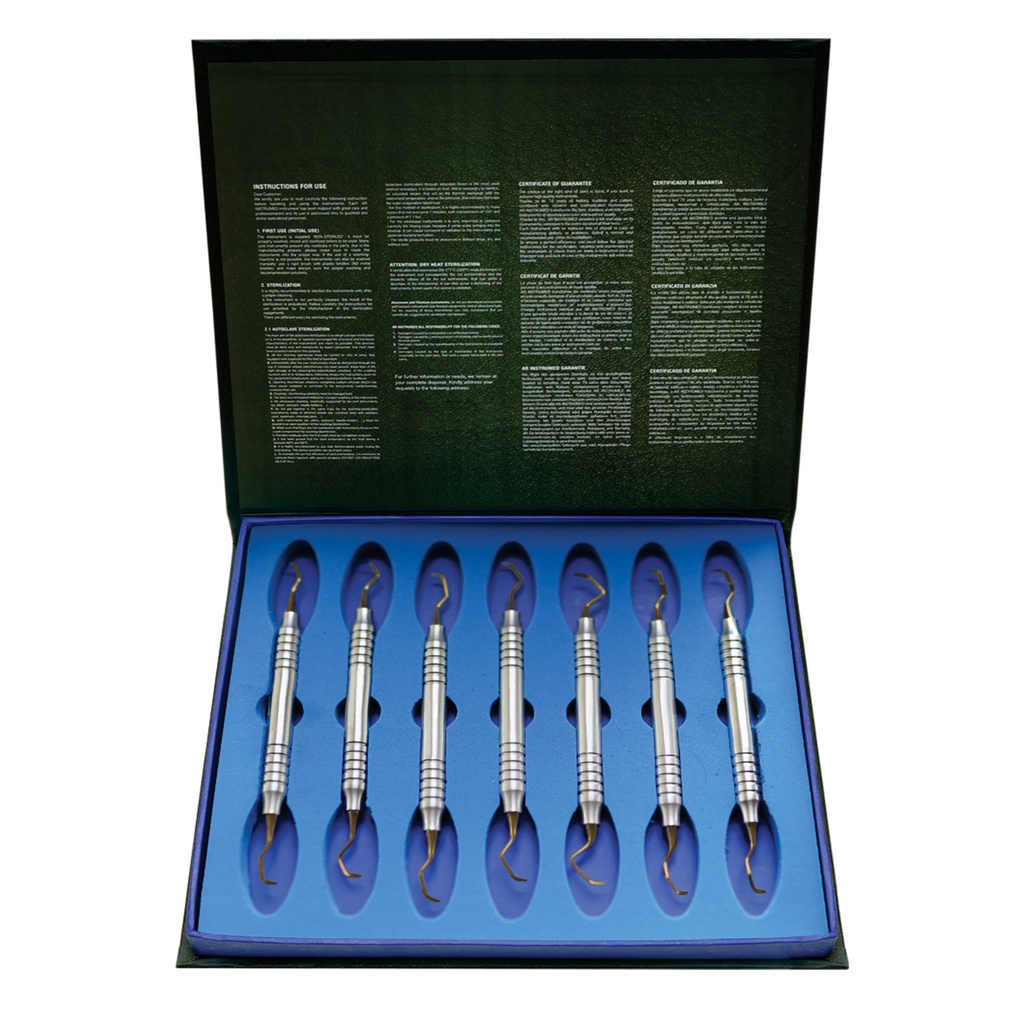 Gracey Curettes Gold Set of 7 10mm Handle