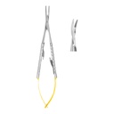 Micro Castroviejo Needle Holder Curved 18cm (TC) Gold